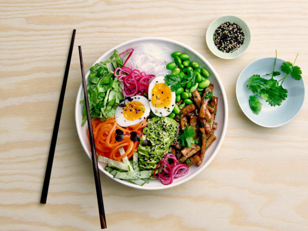 Teriyakibowl med Pease Teriyakibowl med Pease.