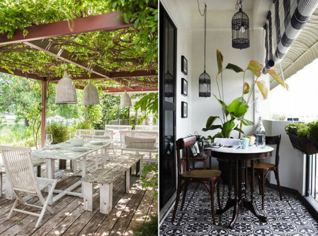 Bild via: <a href="https://www.lanacion.com.ar/1931528-una-casa-con-un-jardin-espectacular" target="_blank" rel="noopener">Lanacion</a> | Bild via: <a href="http://m4cravings.com/post/165183836612/floor-tiles-in-your-balcony-ideas" target="_blank" rel="noopener">M4cravings</a> Fint golv och pergola utomhus