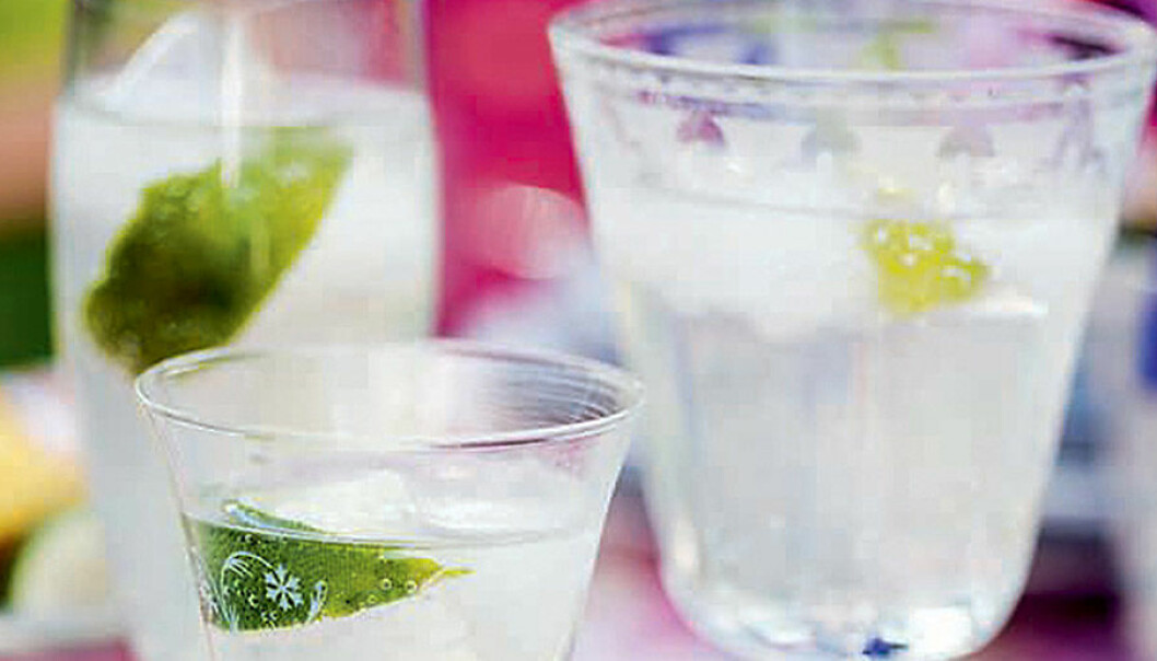 Fläderdrink med vodka och lime.