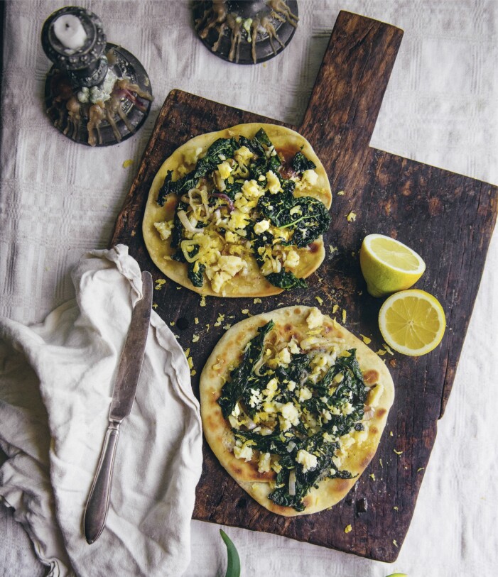 Flatbread med svartkål.