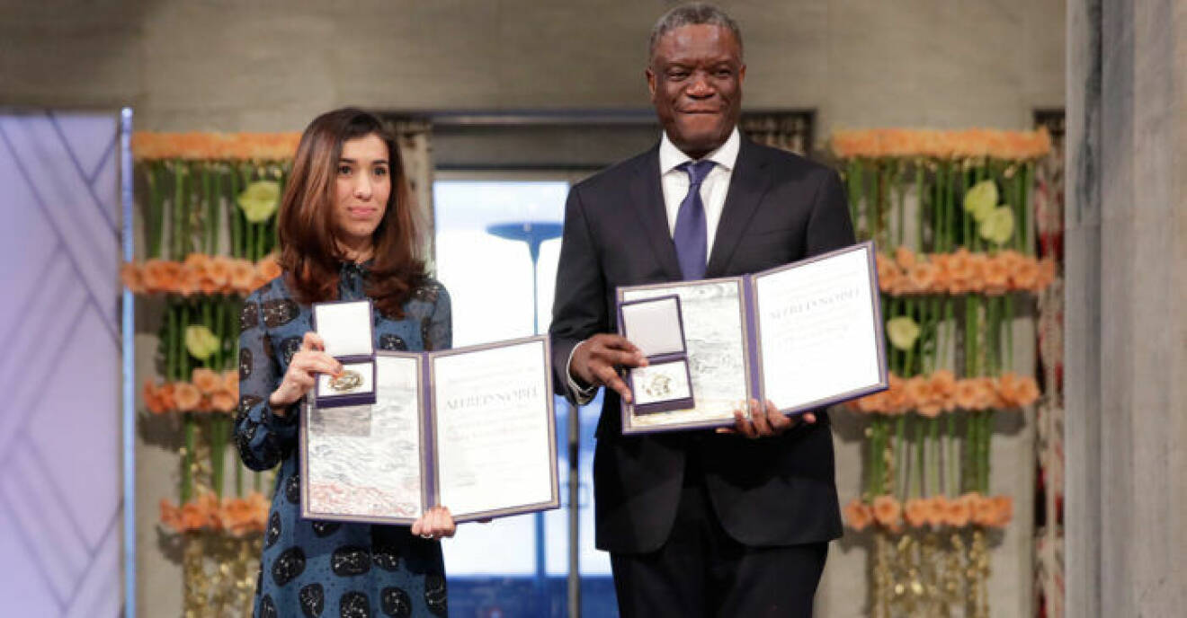 Nadia Murad och Denis Mukwege delar Nobels fredspris 2018