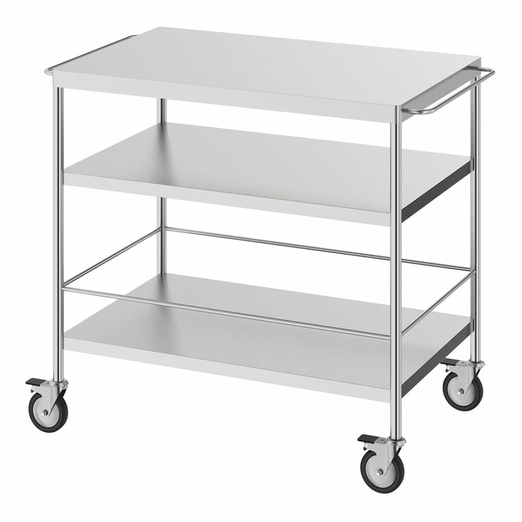 Flytta rullbord i rostfritt från ikea