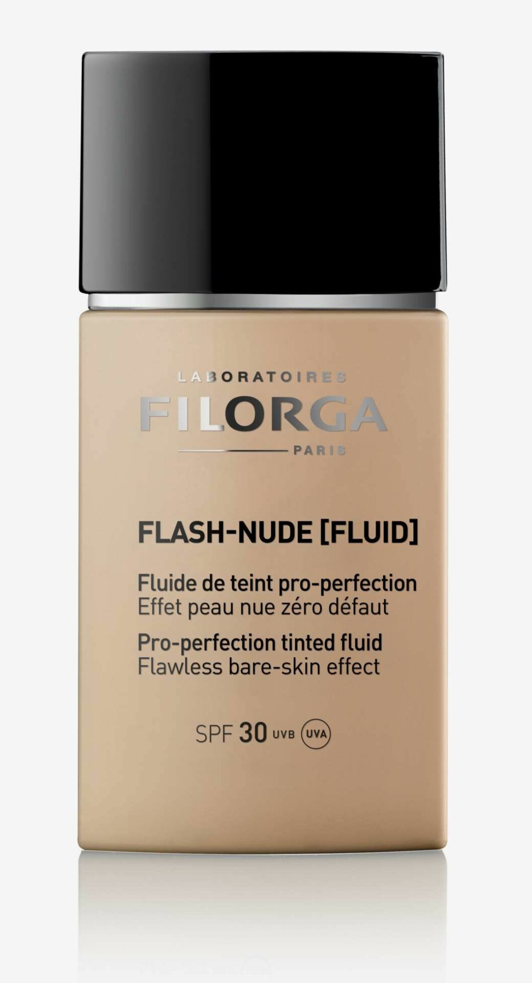 Foundation med spf 30 som skyddar mot UVA och UVB strålar och föroreningar från Filorga.