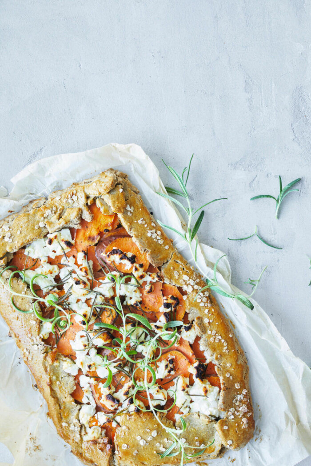 Galette med sötpotatis. Recept på galette med sötpotatis