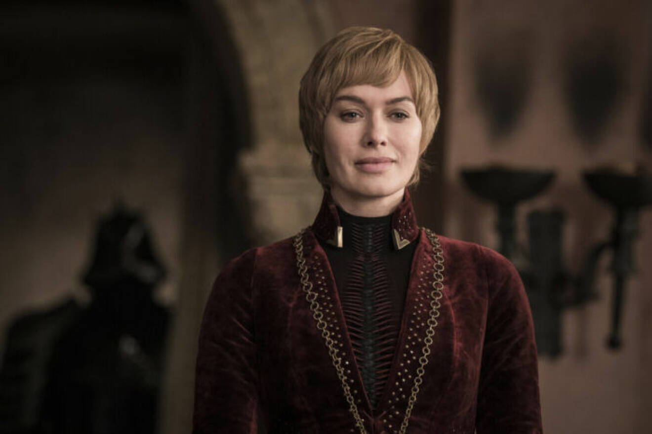 En bild på karaktären Cersei Lannister i tv-serien Game of Thrones på HBO.