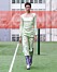 Ganni SS20-visning på Copenhagen Fashion Week, ljusgrön klänning med knähöga lila boots