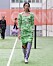 Ganni SS20-visning på Copenhagen Fashion Week, grön wrap-klänning med lila boots