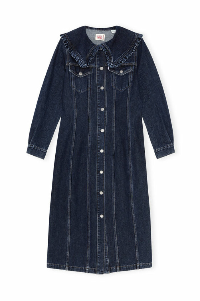 ganni x levis denimklänning