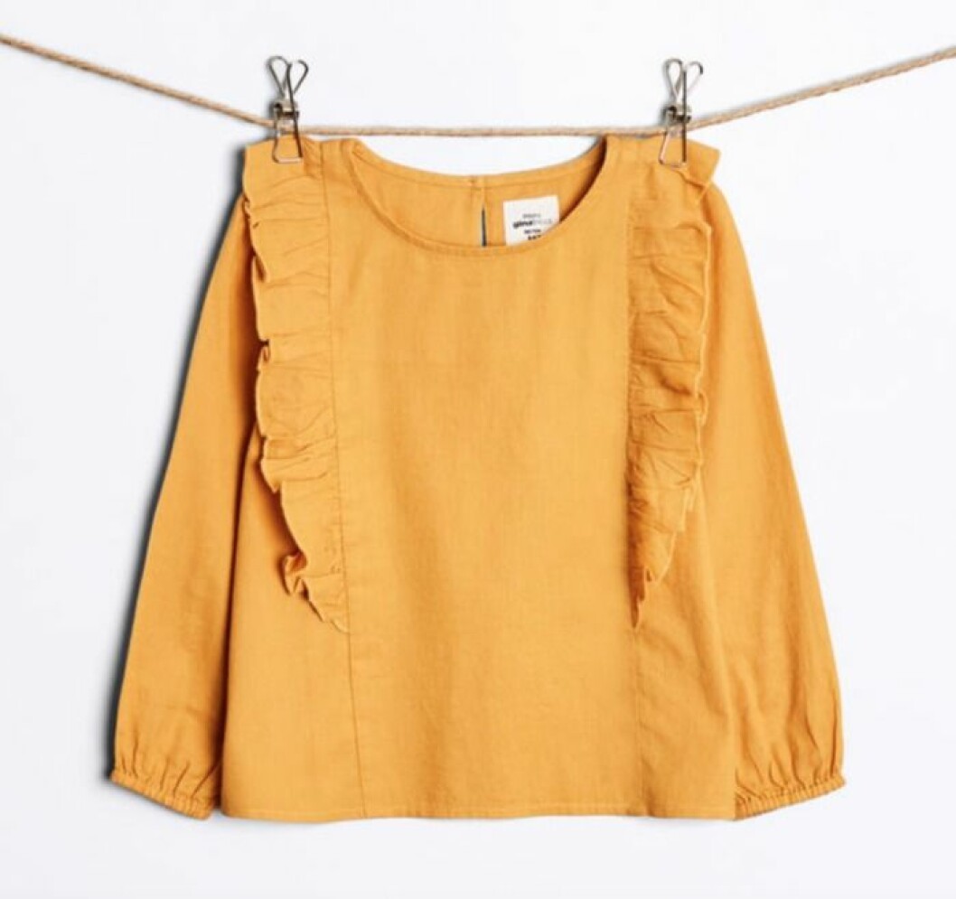 Gina tricot mini barnkollektion gul blus