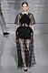 Givenchy Haute Couture SS19, svart klänning med transparens. 
