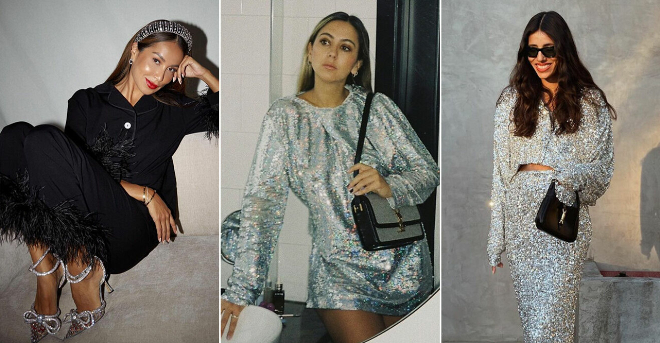 Glitter och paljetter till nyårsafton 2021 – modeprofilerna inspirerar