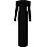 svart glittrig klänning från gina tricot i off shoulder modell