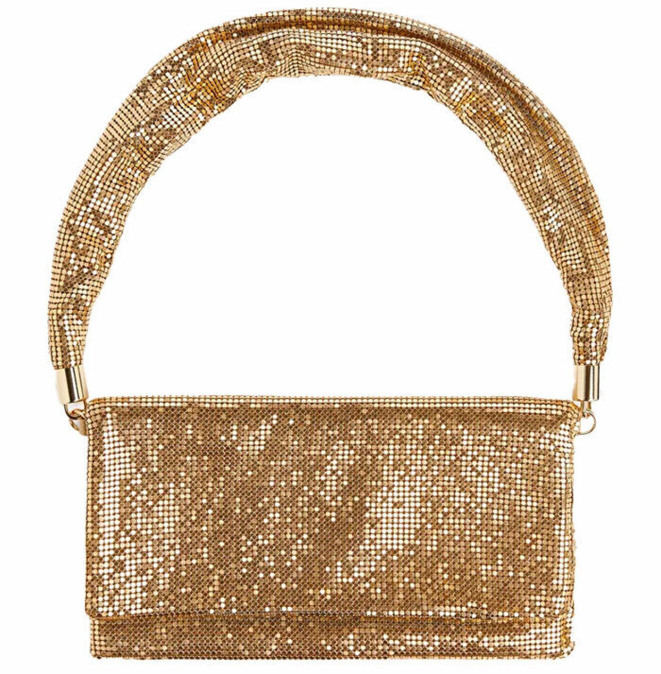 glittrig väska i guld från arket