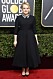 Elisabeth Moss bär en svart A-linjerad klänning från Dior med en glittrande krage.