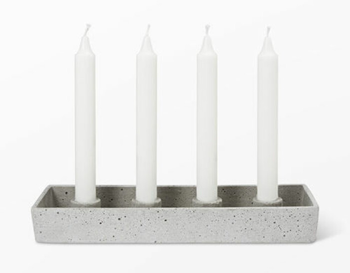 grå adventsljusstake från ahlens
