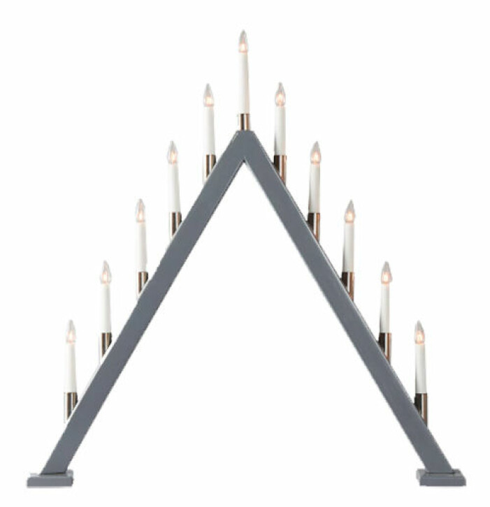 grå adventssljusstake