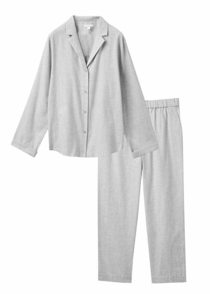 grå flanellpyjamas dam