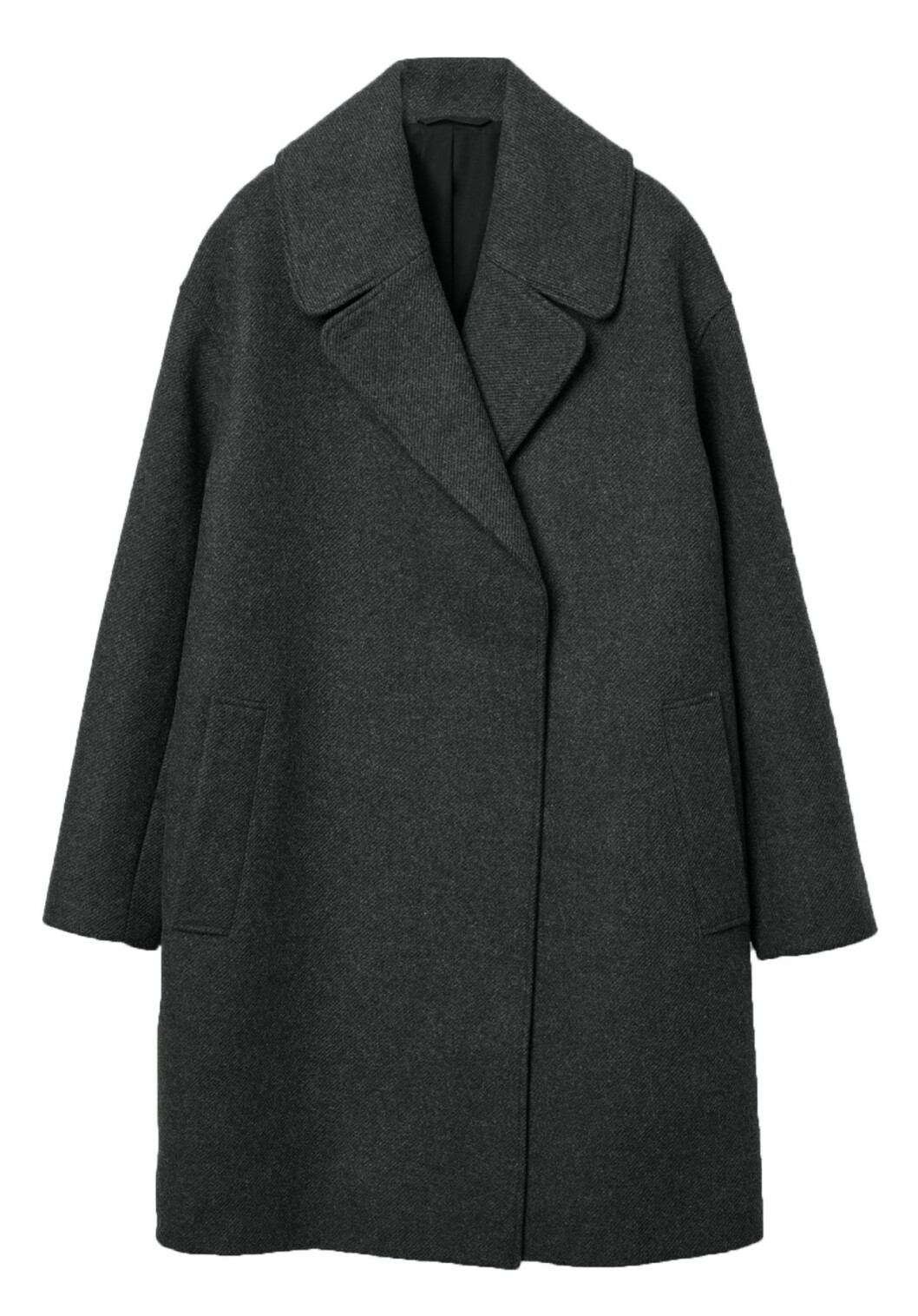 Mörkgrå kappa från COS i oversized modell.