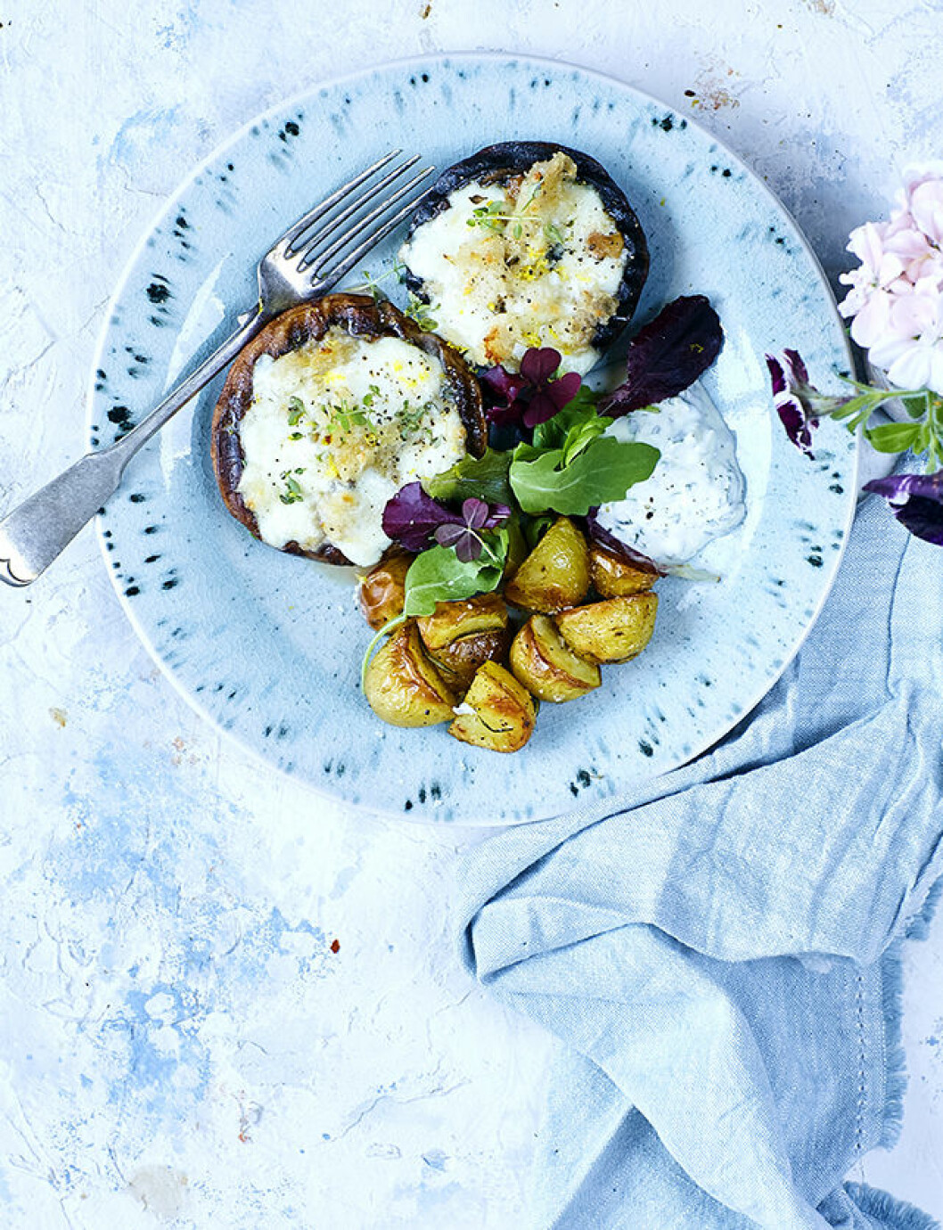 Grillad ostfylld portabello. Recept grillad portabello.