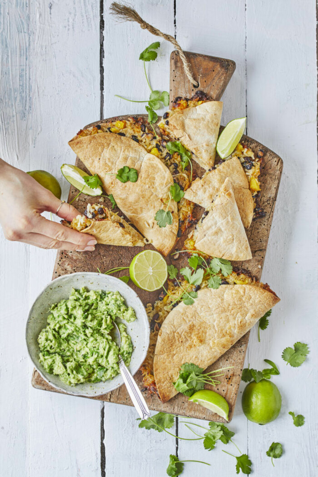 Grillade quesadillas med bönröra. Grillade quesadillas med bönröra