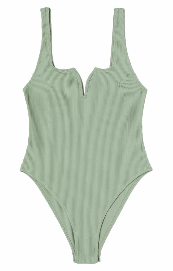 mintgrön baddräkt med högt skurna ben från H&M