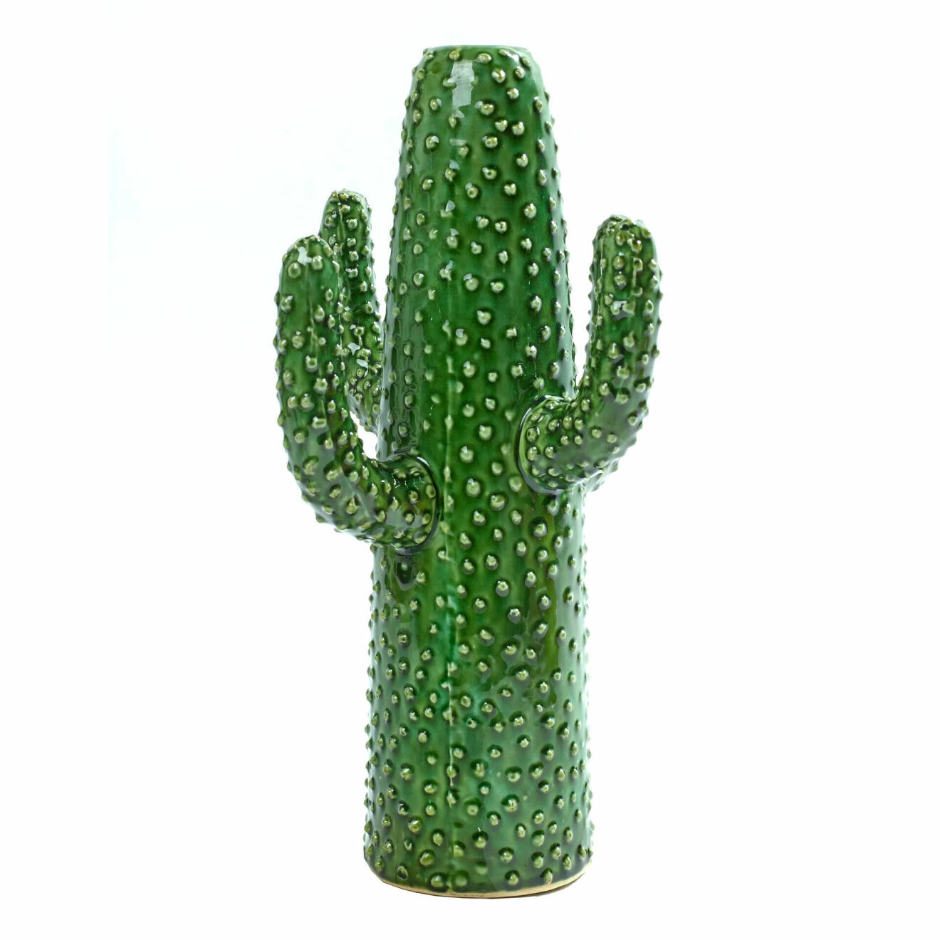 Grön vas som är formad som en kaktus, från Serax.