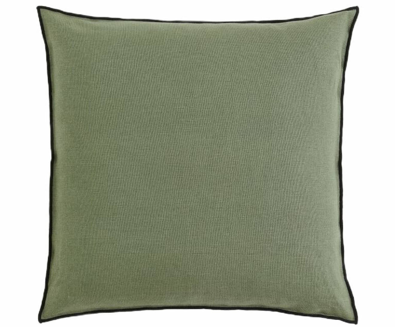 grön kudde i linne från hm