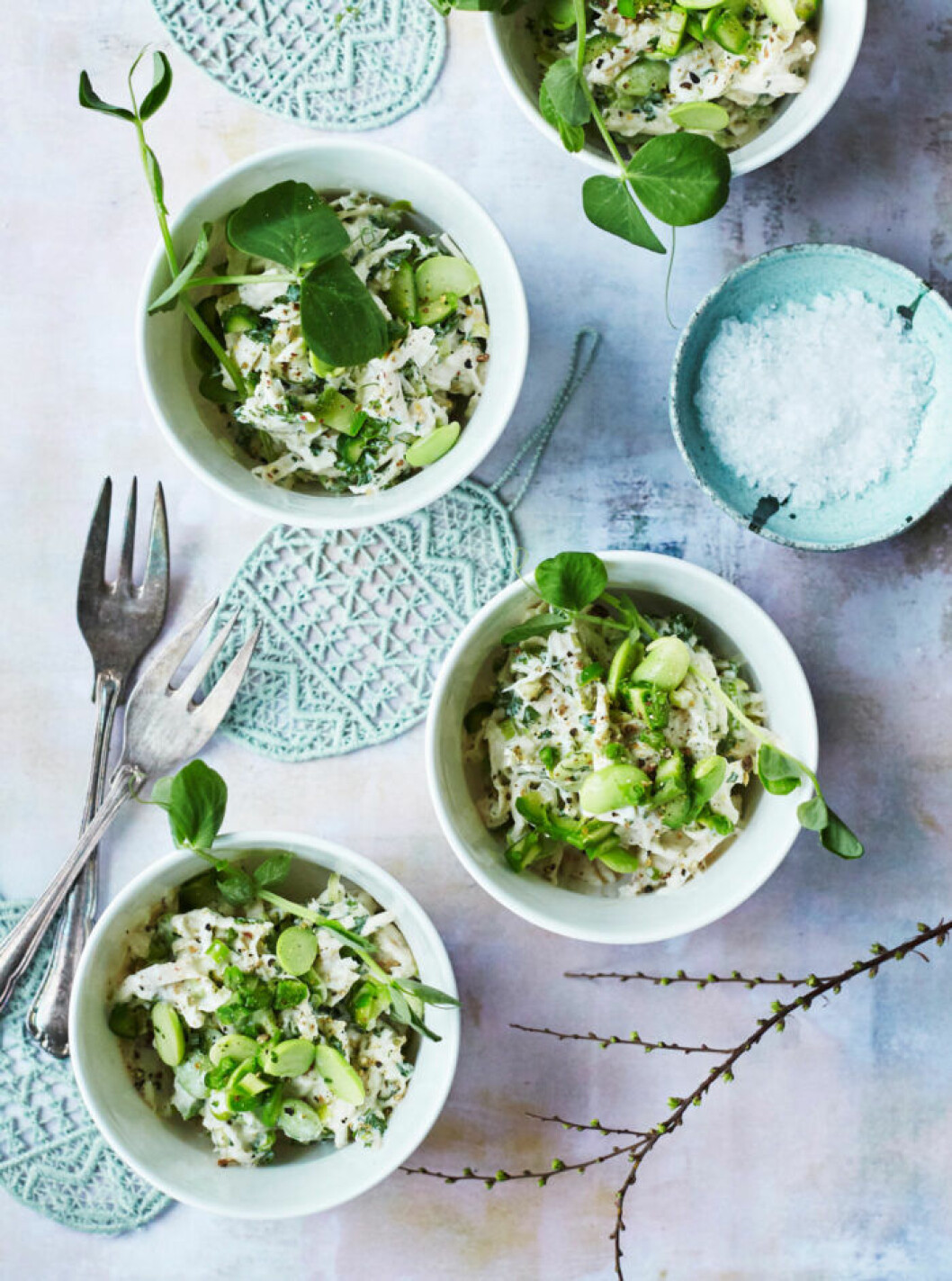 Läcker grön kycklingsallad.