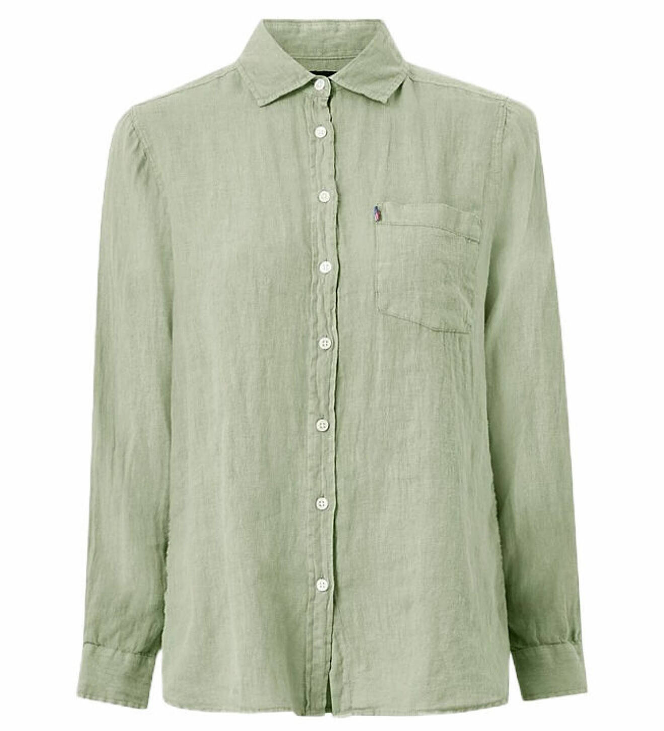 grön skjorta i linne från lexington