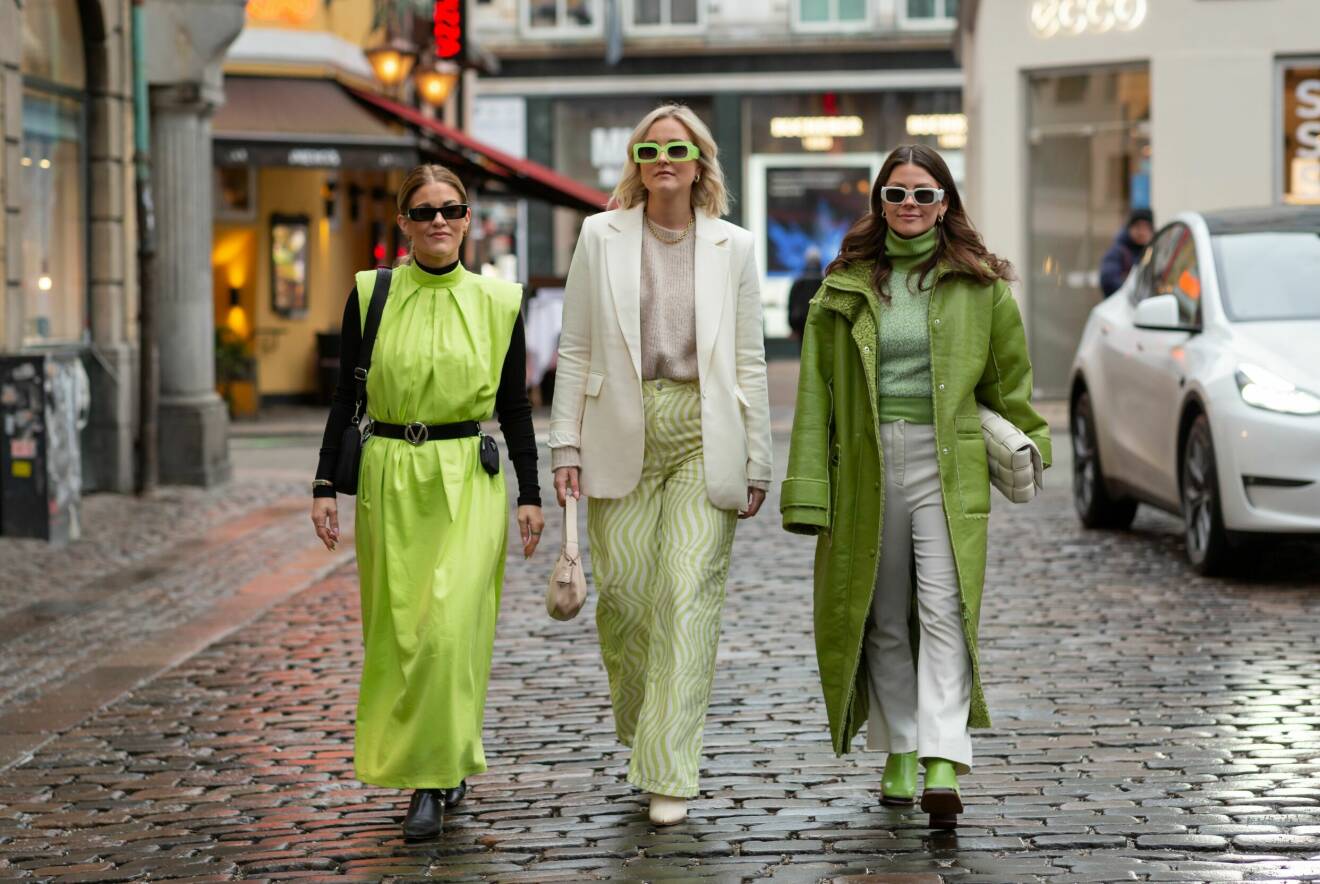 Gröna outfits under modeveckorna i köpenhamn