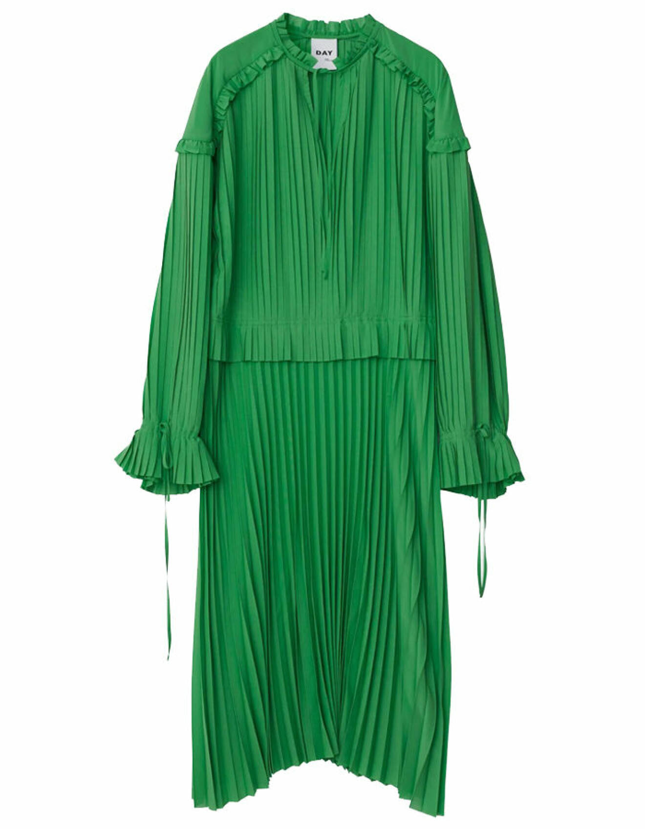 Grön plisserad långärmad klänning, Day Birger et Mikkelsen