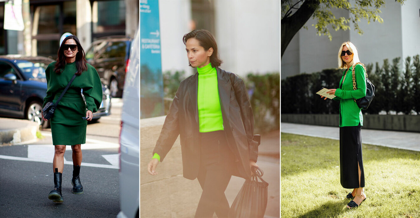 grön streetstyle – så stylar du den enligt stilsäkra Fashion Week besökare.