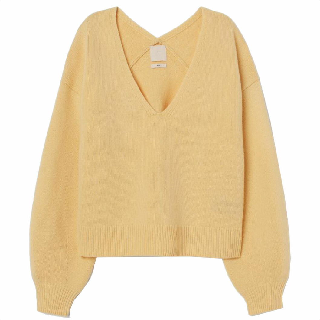 Gul v-ringad kofta från H&M
