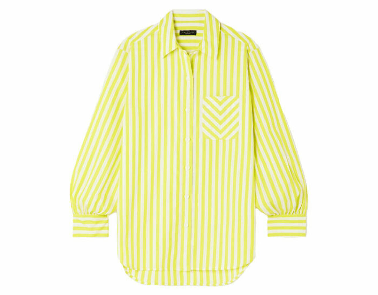 gul skjorta med ljusa breda ränder gjord i bomullspoplin från Rag &amp; Bone