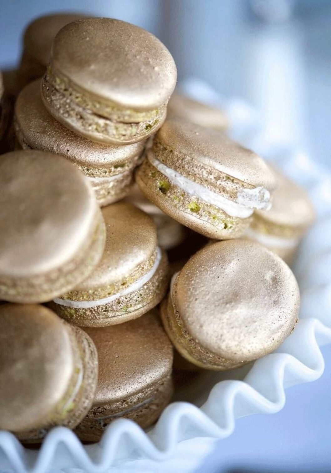 Glänsande macrons.
