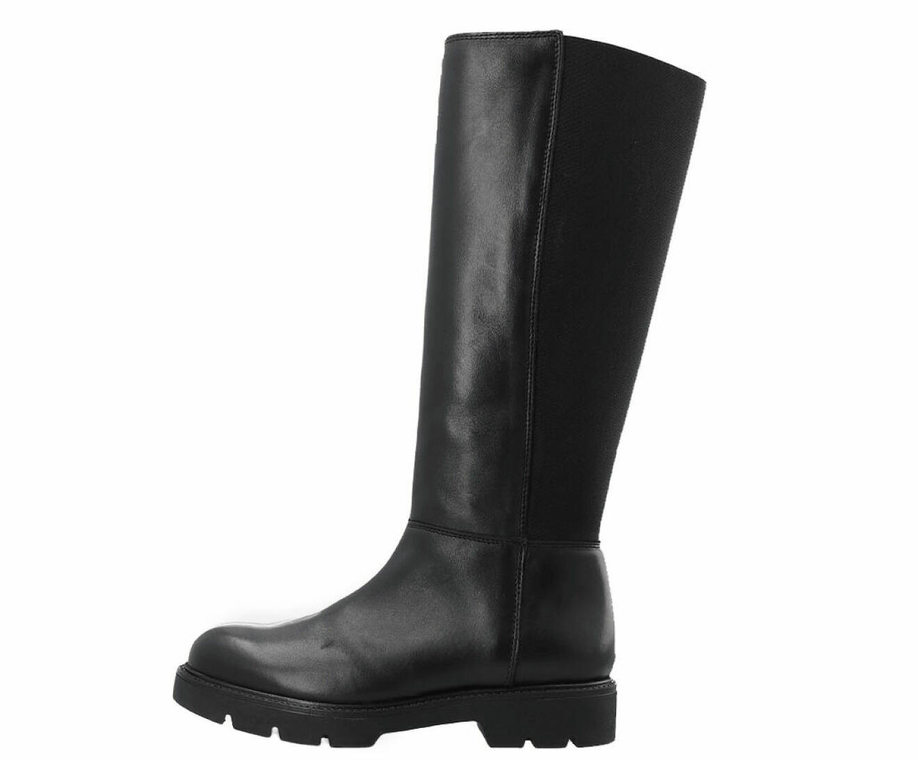 höga svarta boots i läder