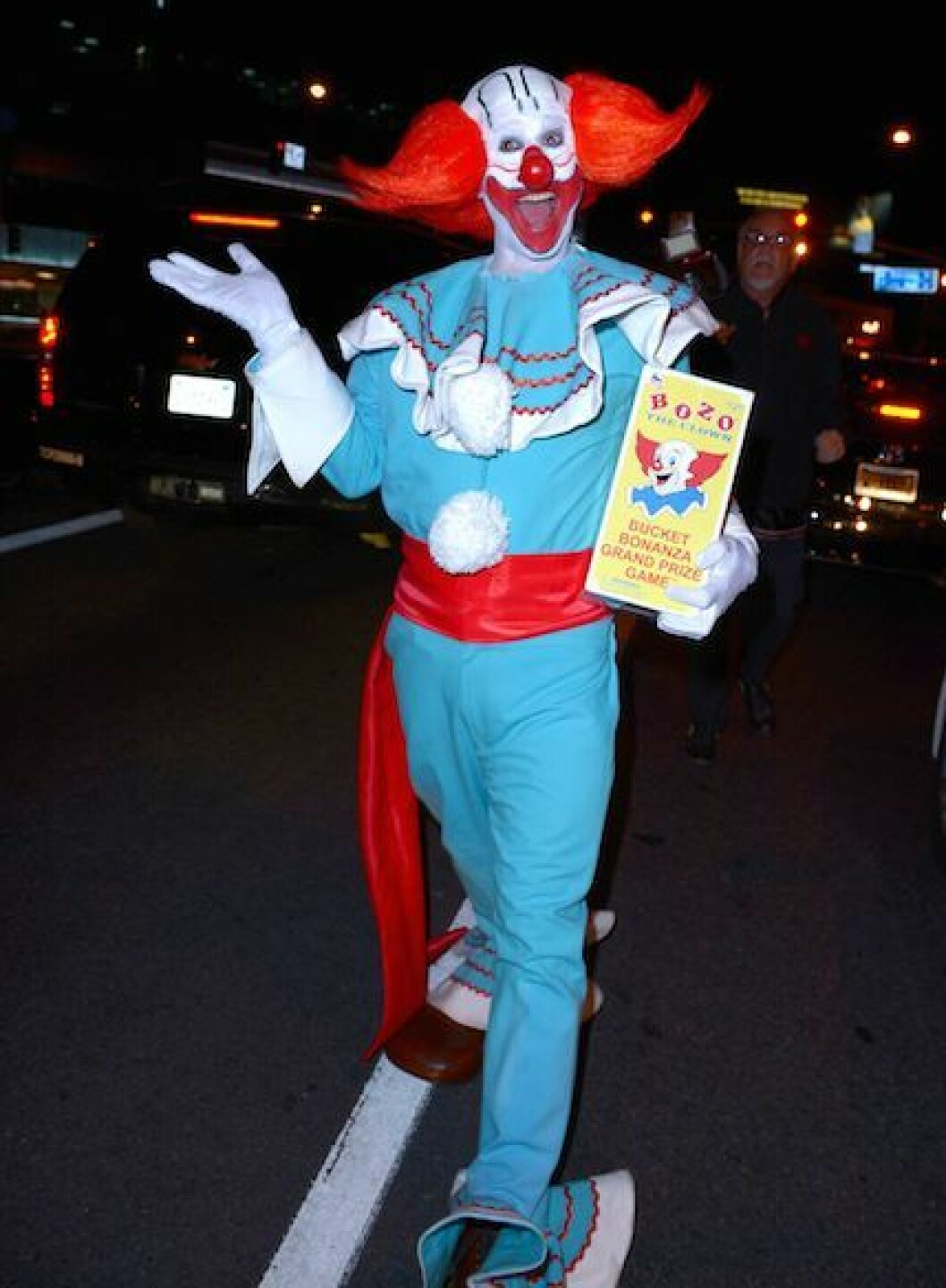 5. Det märks att David Arquette är van vid att arbeta med skräck när han väljer att dyka upp i den här blodisande clownkostymen. Celebrities at the Halloween parade, Los Angeles, America - 31 Oct 2013