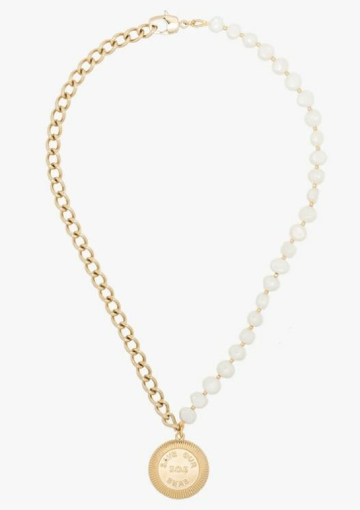 Halsband med hälften kedja hälften pärla från By Alona.