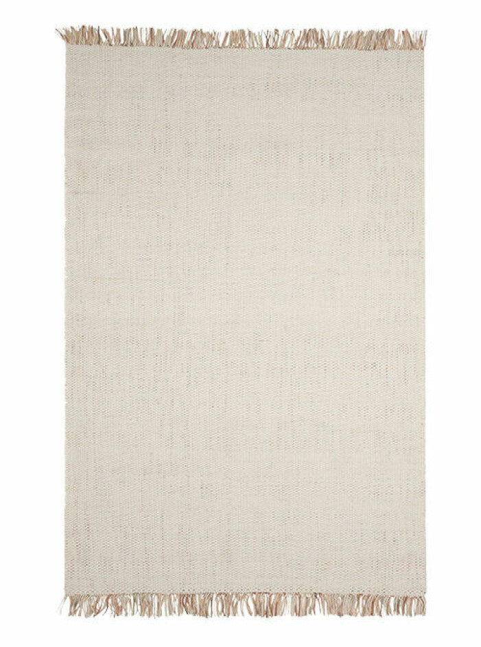 handvävd ullmatta i beige nyans