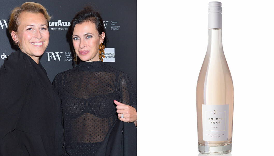Hannah Widell och Amanda Schulman och en flaska rose