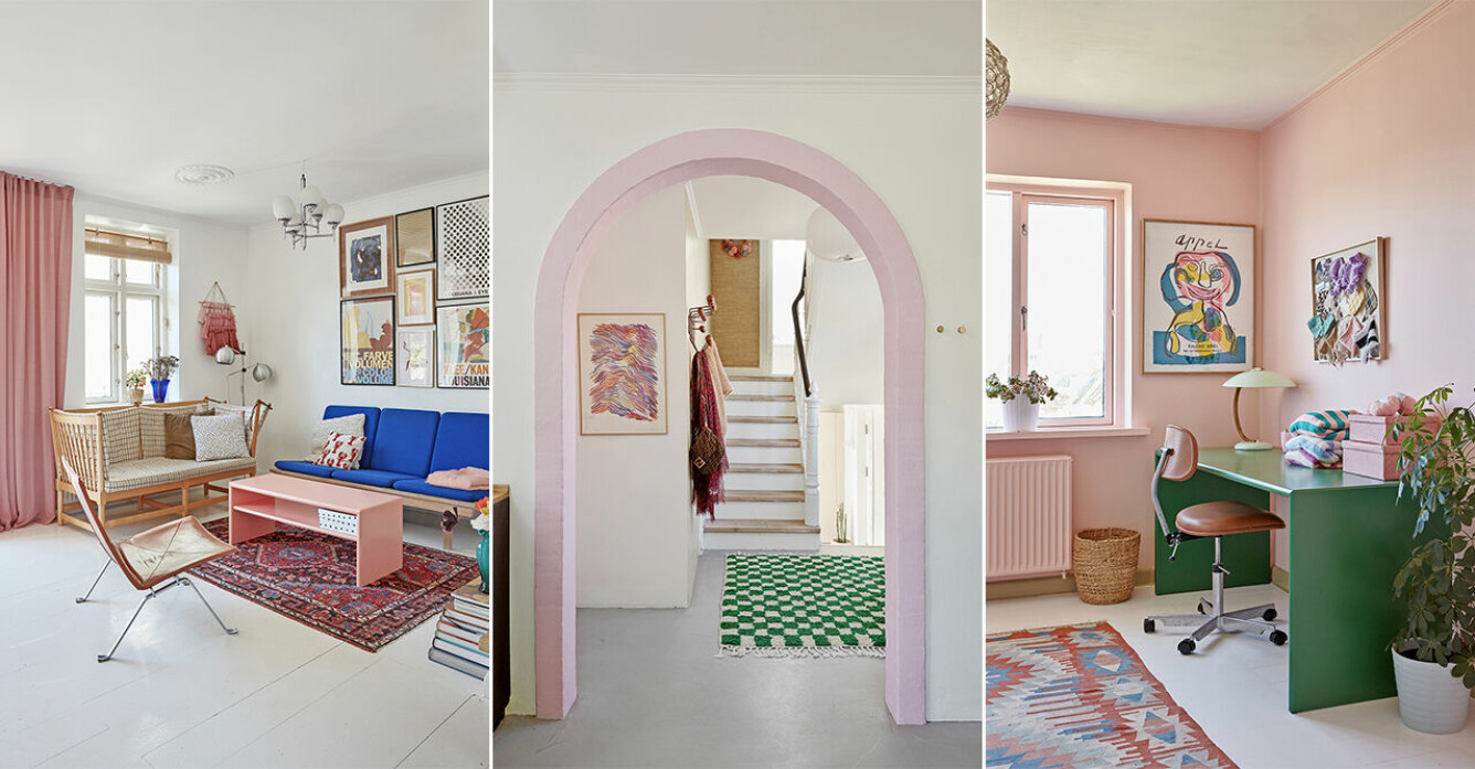 I villan i Odense möts starka färger och dova pasteller