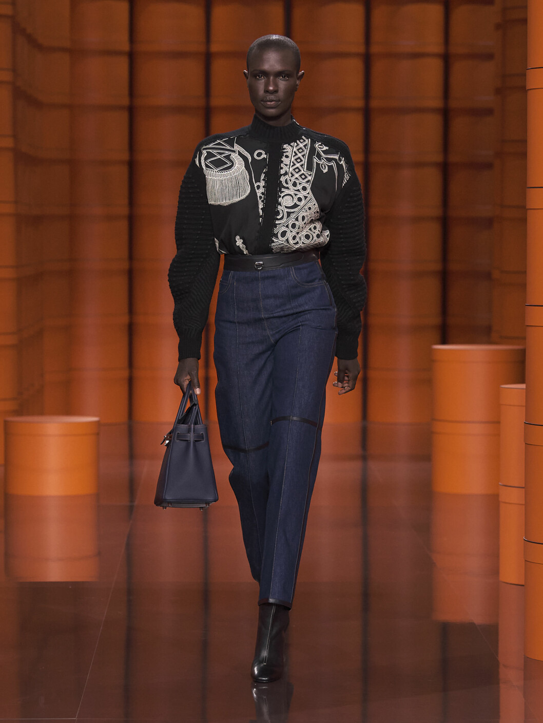 rå, otvättade jeans Hermès