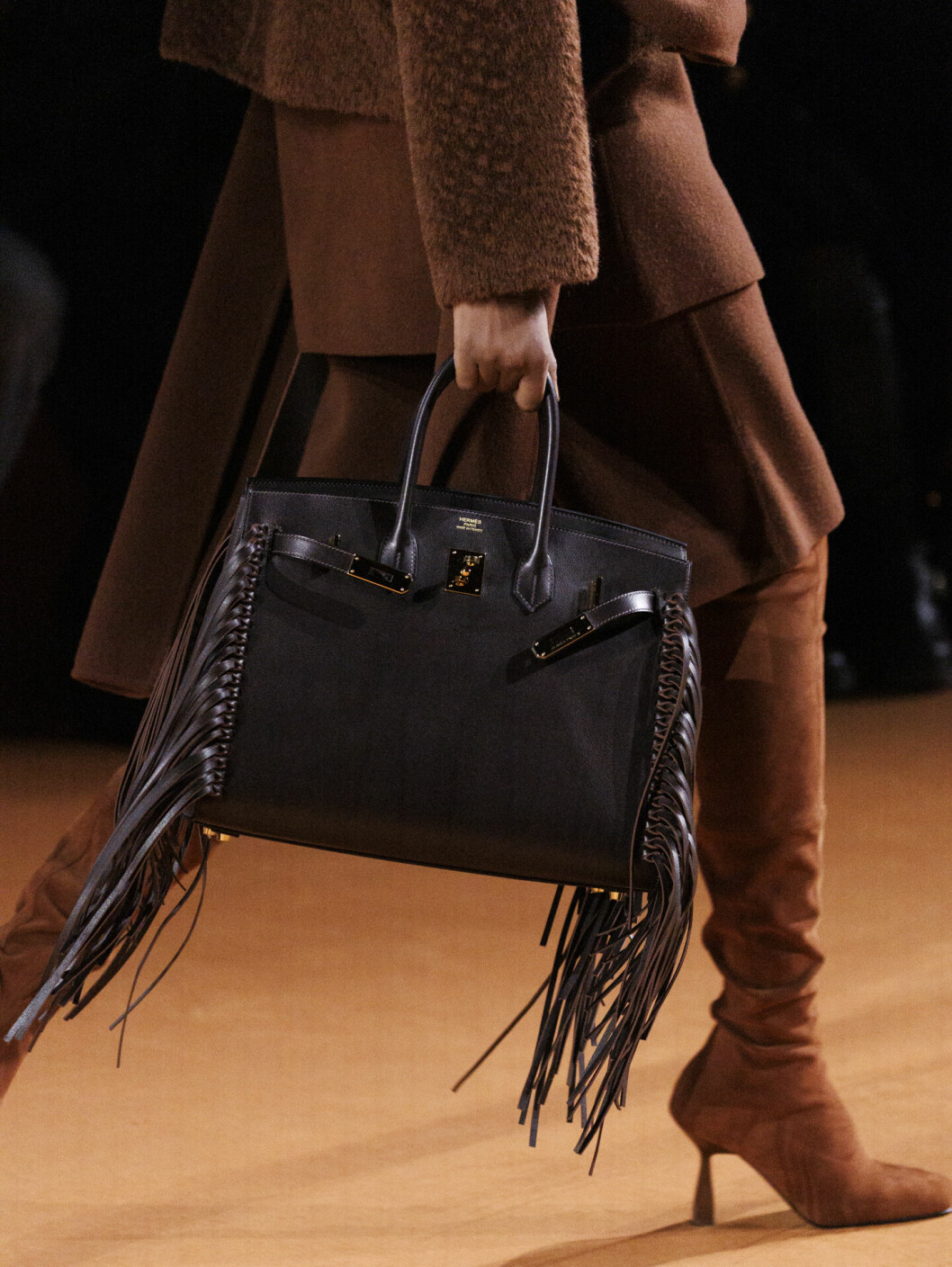 Hermès AW23 Birkinväska med fransar.