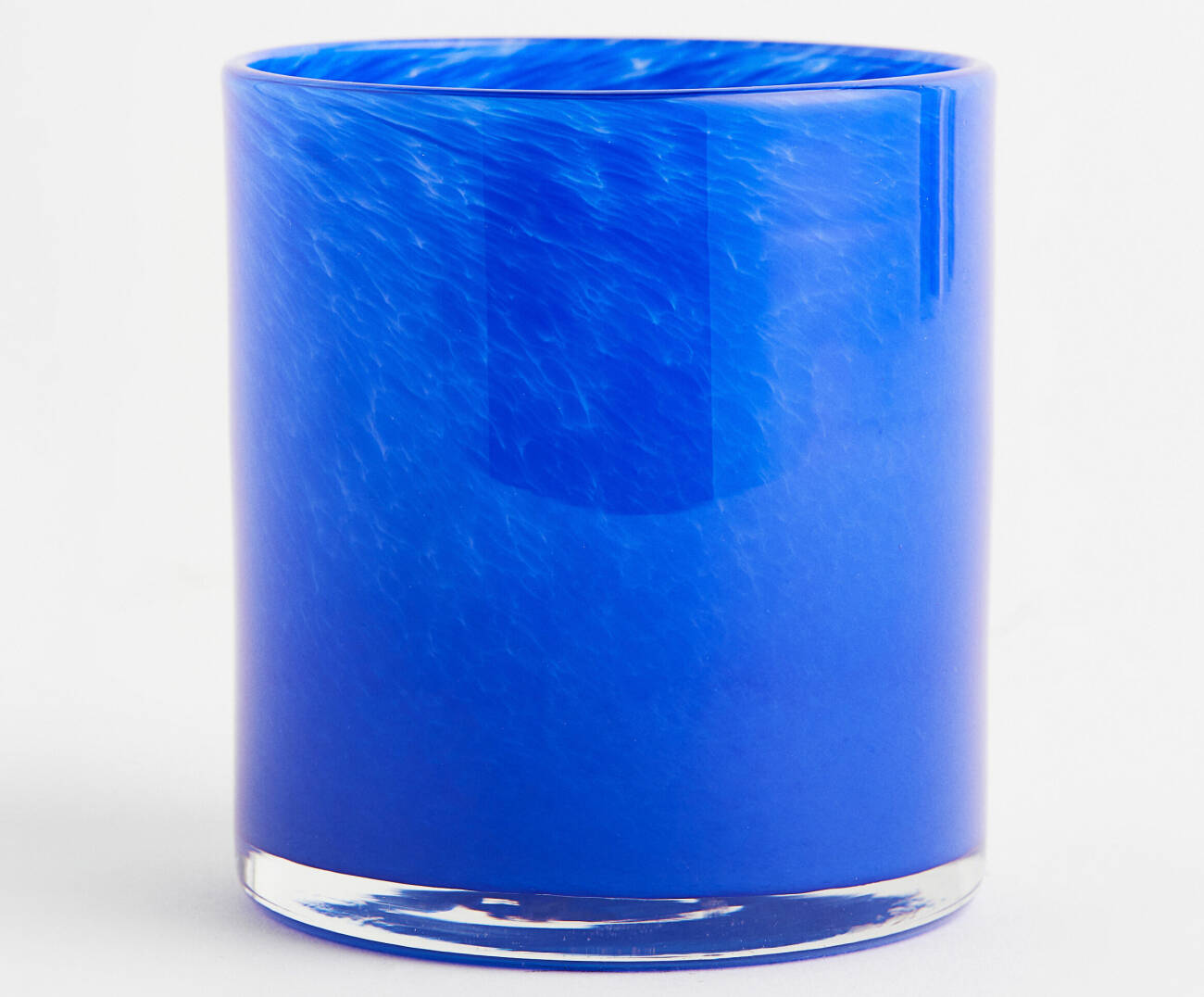 blå ljuslykta i glas från hm home