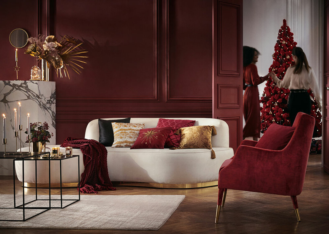 Stämningsfullt rött hos H&M Home julen 2019