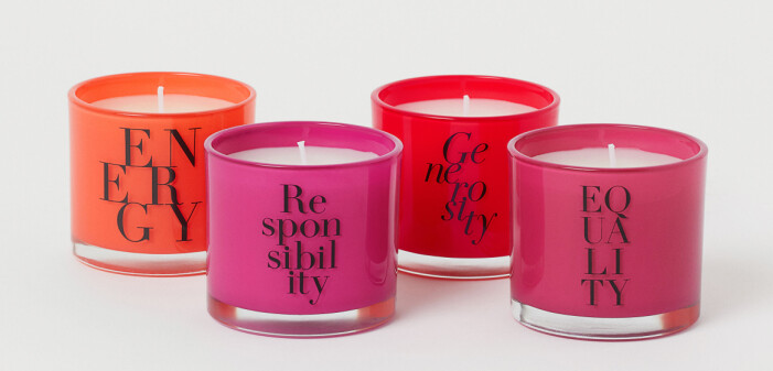 H&M home x Diane von Furstenberg doftljus med print