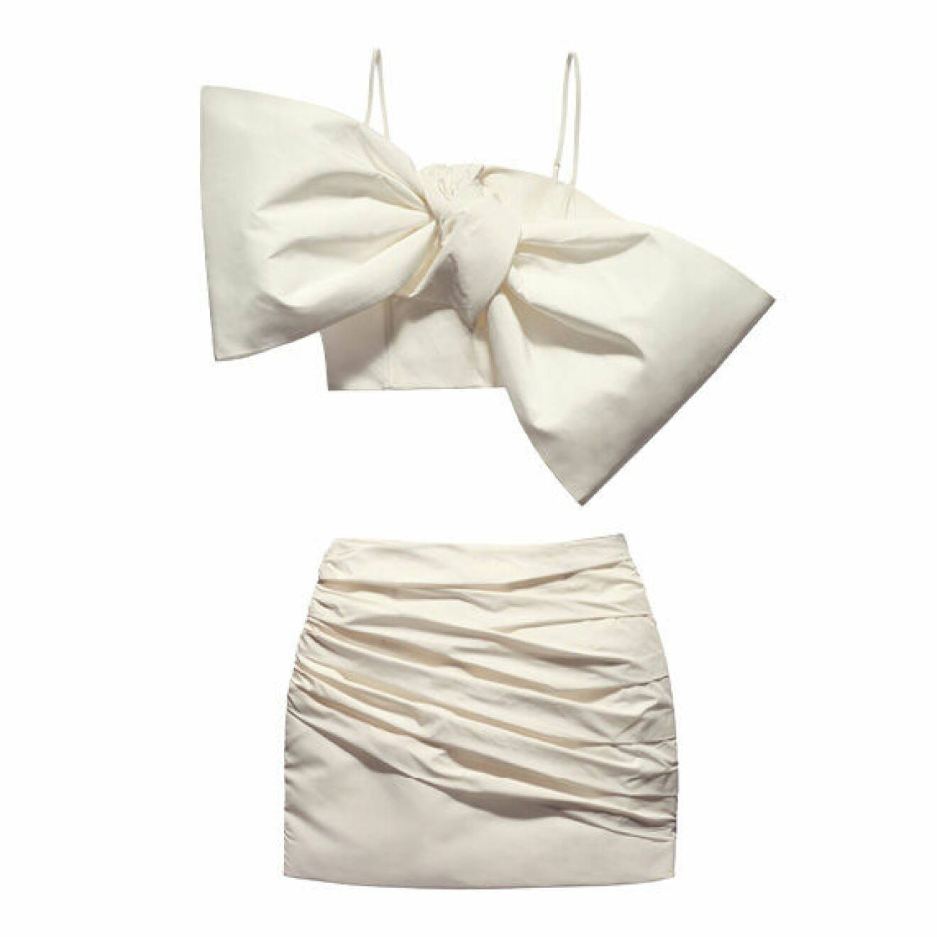 H&amp;M Innovation Circular Design Story: vitt matchande set med kjol och topp med rosett