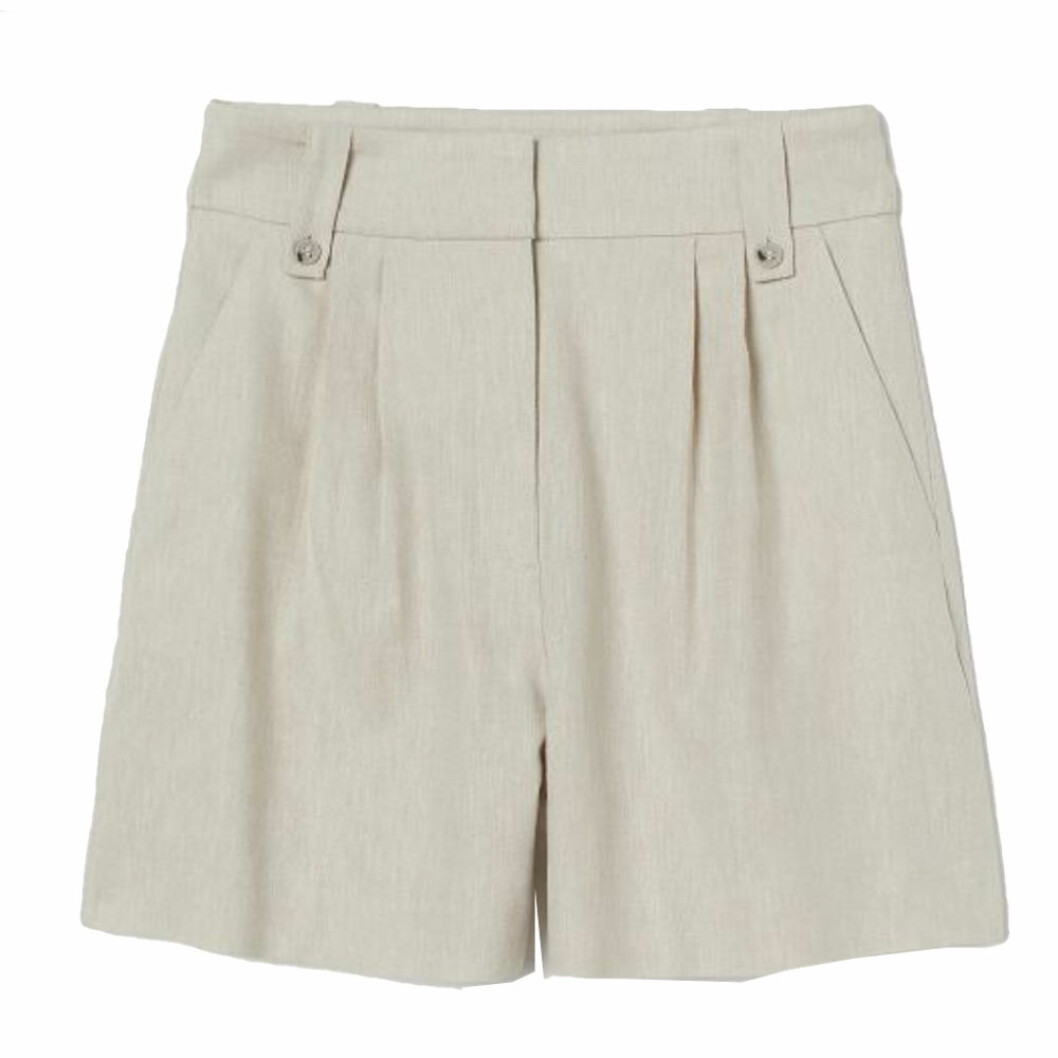 Ljusgrå linneshorts från H&