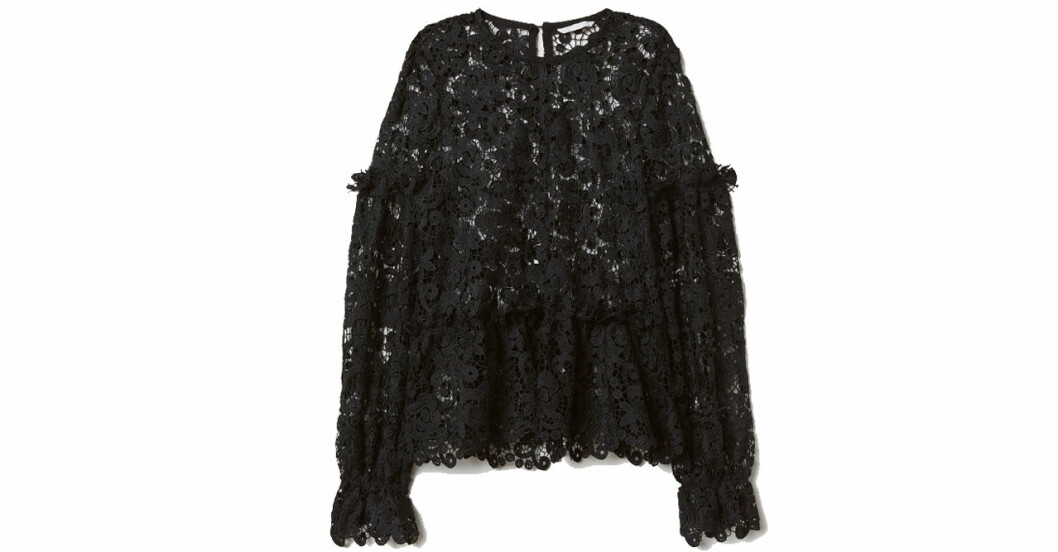 Svart spetsblus från H&M