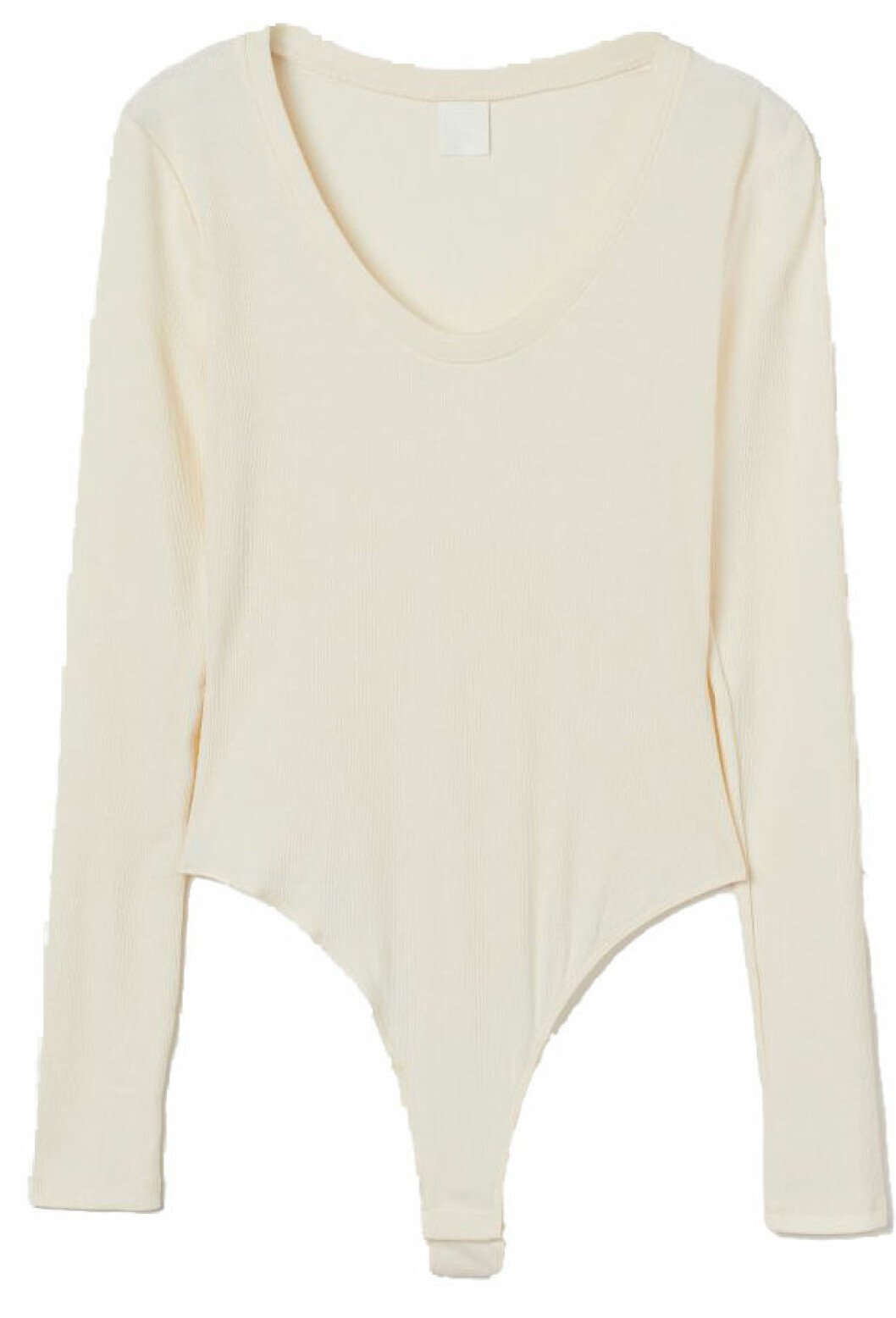 krämvit body från H&amp;M med ribbstickat uttryck.